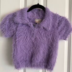 Kimchi Blue Purple Fuzzy Kids Top